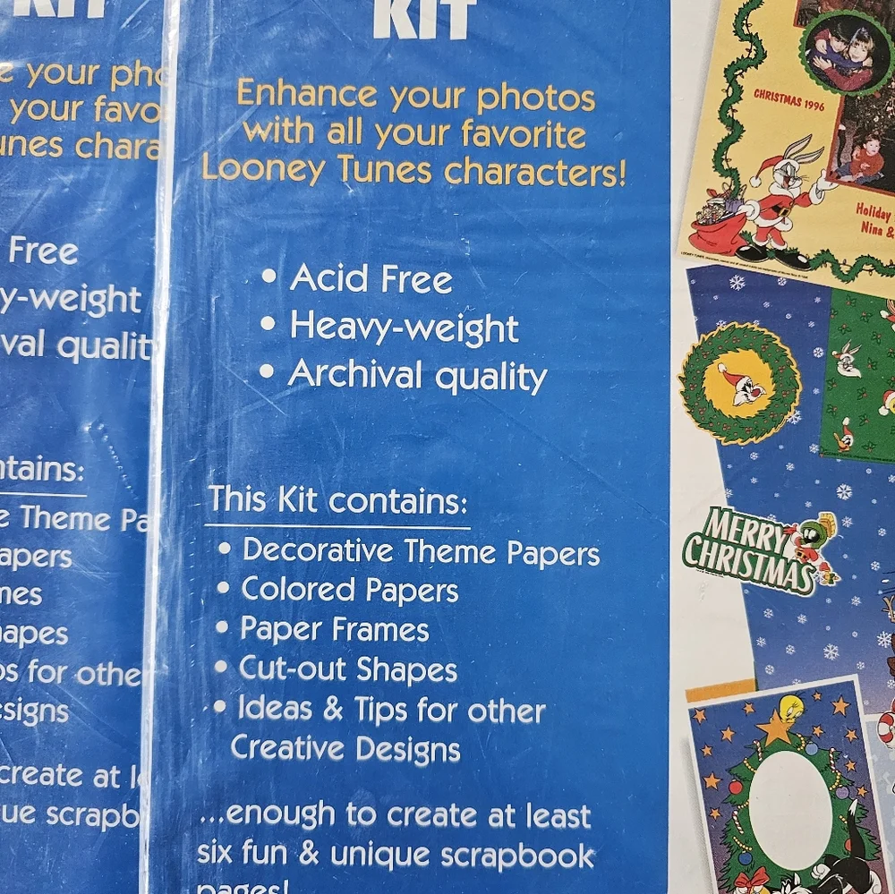 Looney Tunes NOS Christmas Fun Scrapbook Kit‎ Cut Outs Frames Crafts Vintage 90s